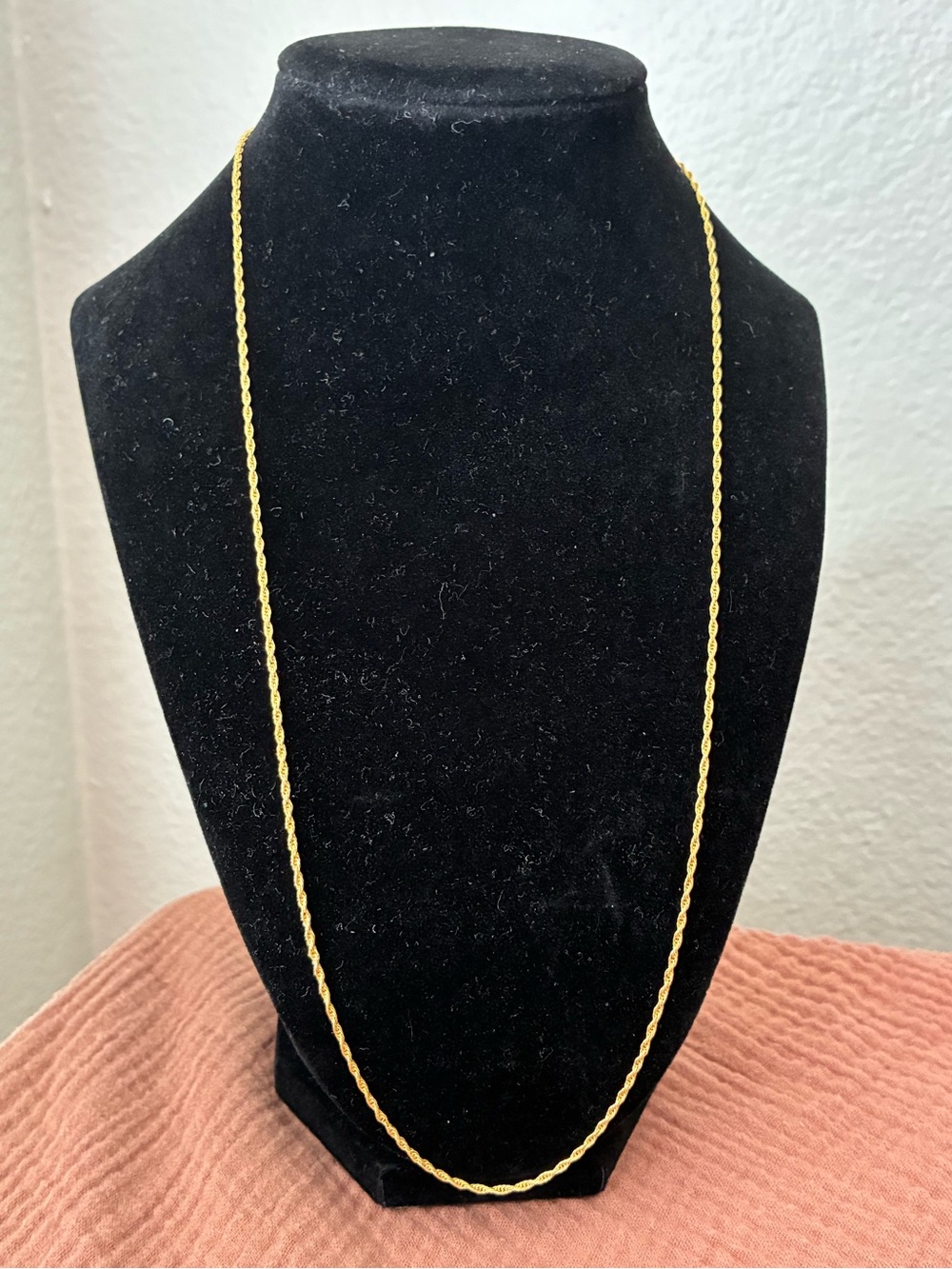 Classic Adjustable Gold Rope Chain Necklace - 925 Sterling Silver